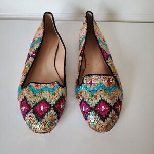 J. Crew Sophie Sequin Colorful Loafers - size 6.5